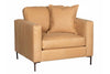 Image of Wade Contemporary Track Arm Pillow Back Leather Chair