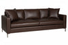 Image of Wade 95 Inch Contemporary Track Arm Pillow Back Leather Sofa