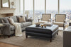 Image of Ward Square Contemporary Extra Large Leather Cocktail Ottoman
