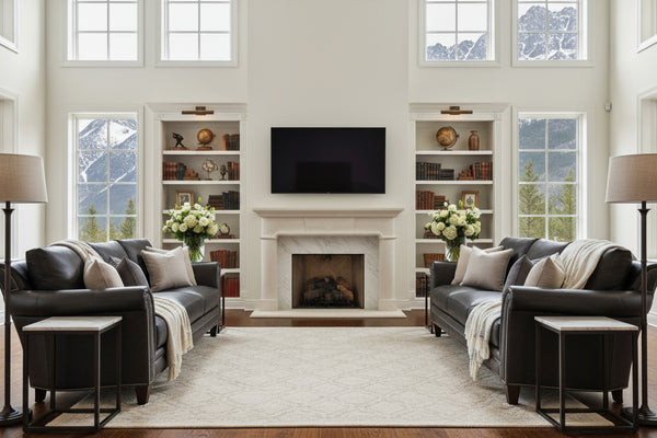 Warren 91 Inch "Quick Ship" Traditional Top Grain Leather Pillow Back Sofa