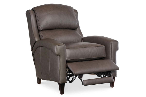 Weaver Tall Leather Bustle Pillow Back Recliner
