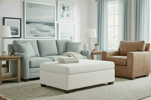 Wellington Leather Track-Arm Pillow-Back Sofa Collection