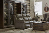 Image of Wentworth Cement 88 Inch "Quick Ship" Wall Hugger Power Leather Reclining Sofa
