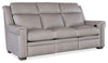 Image of Wentworth Cement 88 Inch "Quick Ship" Wall Hugger Power Leather Reclining Sofa
