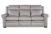 Image of Wentworth Cement 88 Inch "Quick Ship" Wall Hugger Power Leather Reclining Sofa