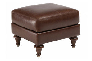 Wesley "Designer Style" Leather Foot Stool Ottoman