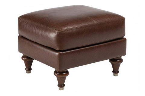 Wesley "Designer Style" Leather Foot Stool Ottoman