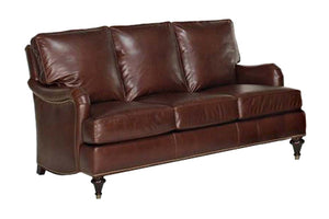 Wesley Traditional Leather Loveseat w/ Nailhead Trim