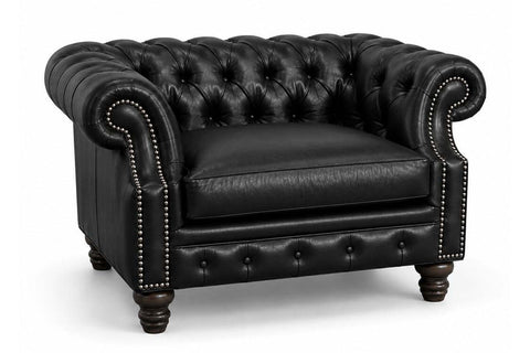 Westminster Leather Tufted Chair And A Half