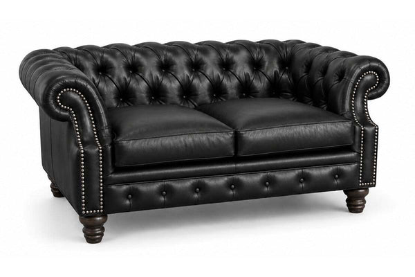 Westminster Leather Tufted Chesterfield Loveseat