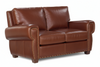 Image of Weston Leather Loveseat 8-Way Hand Tied W/ Contrasting Nailhead Trim