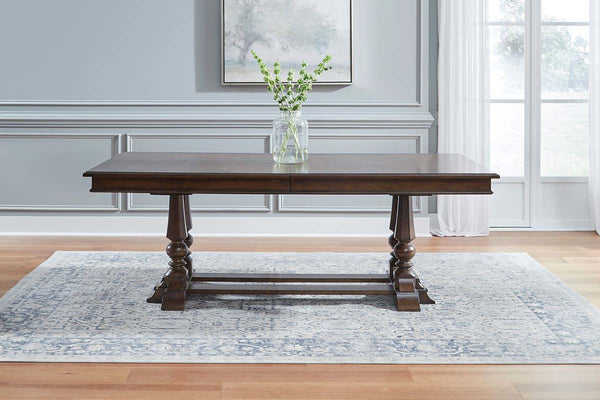 Wexford 7-Piece Satin Cherry Double Pedestal Dining Set With Splat Back Chairs