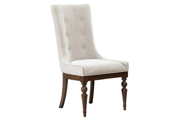 Wexford 7-Piece Satin Cherry Double Pedestal Dining Set With Upholstered Chairs