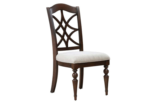 Wexford 7-Piece Satin Cherry Double Pedestal Dining Set With Splat Back Chairs