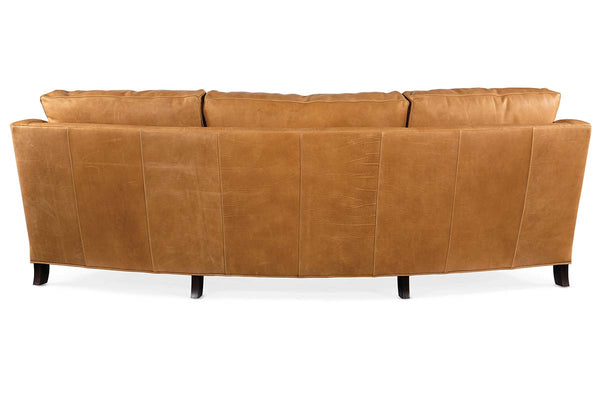 Wexler 103 Inch Contemporary Curved Conversation Leather Sofa