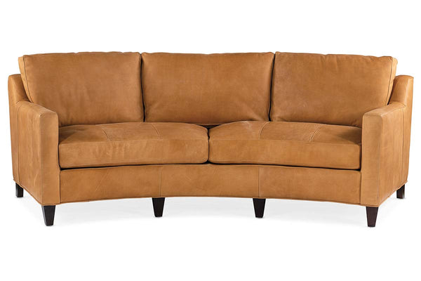 Wexler 103 Inch Contemporary Curved Conversation Leather Sofa