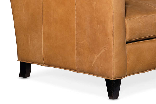 Wexler 103 Inch Contemporary Curved Conversation Leather Sofa