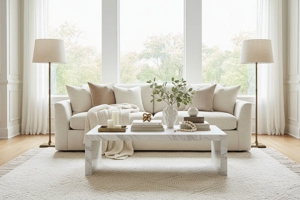 Ely 97 Inch "Quick Ship" Fabric Upholstered 2 Cushion Sofa