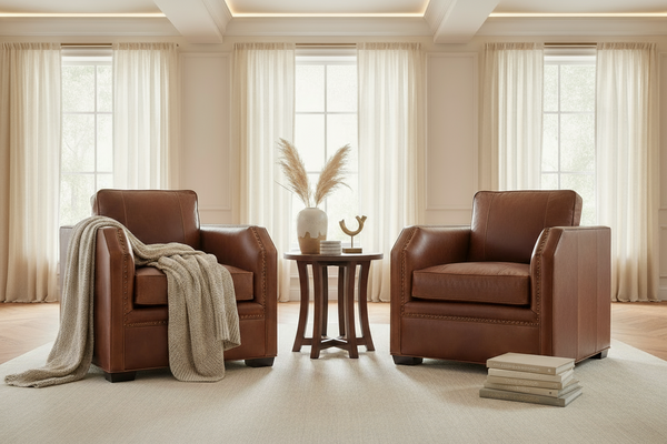 Whitaker Transitional Classic Leather Club Chair