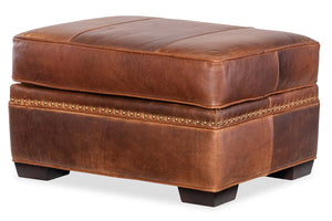 Whitaker Transitional Leather Ottoman