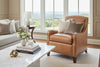 Image of Wilbur Transitional Leather Upholstered Accent Chair With Nails