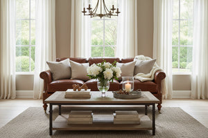 Wilson 89 Inch Conversational Leather Sofa
