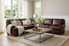 Image of Winfield Pillow Back Leather Loveseat With Nailhead Trim