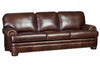 Image of Winfield 103 Inch Pillow Back Leather Sofa With Nailhead Trim