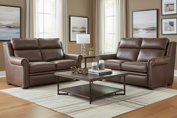 Winston Bustle Back Traditional Leather Reclining Furniture Collection