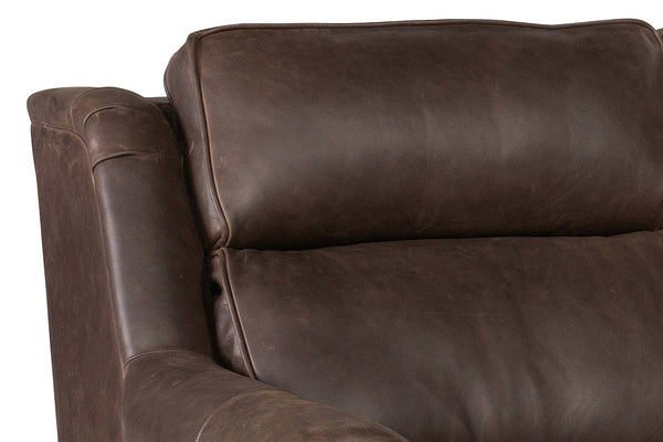 Winston Traditional POWER "WALL HUGGER" Bustle Back Leather Loveseat