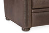 Image of Winston Traditional POWER "WALL HUGGER" Bustle Back Leather Loveseat