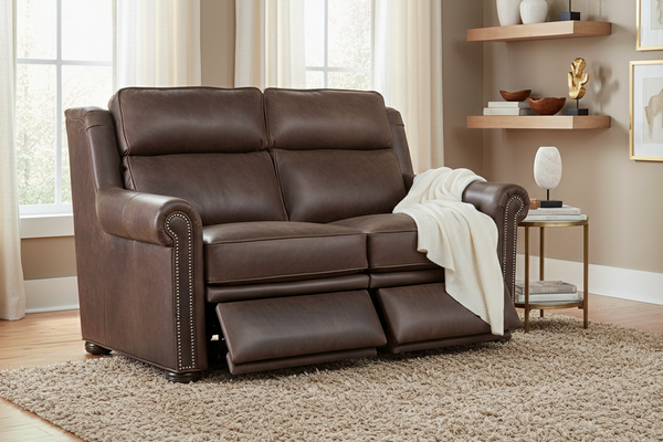 Winston Bustle Back Traditional Leather Reclining Furniture Collection