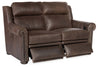 Image of Winston Traditional POWER "WALL HUGGER" Bustle Back Leather Loveseat