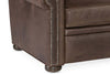 Image of Winston 91 Inch Bustle Back "WALL HUGGER" Traditional Power Three Cushion Leather Sofa