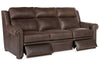 Image of Winston 91 Inch Bustle Back "WALL HUGGER" Traditional Power Three Cushion Leather Sofa