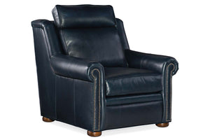 Winston Traditional Bustle Back Leather Club Chair