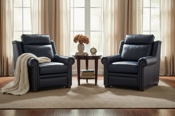 Winston Bustle Back Traditional Leather Reclining Furniture Collection