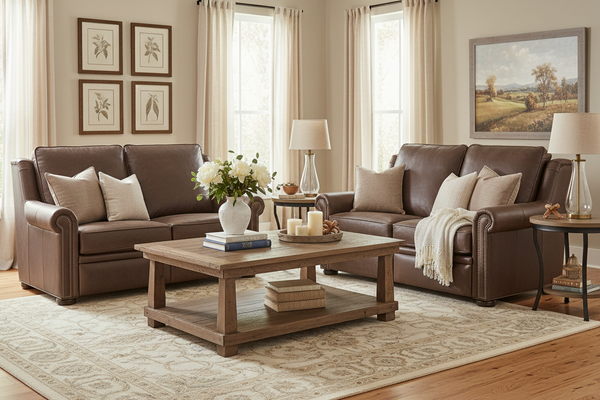 Winston Single Back Traditional Leather Reclining Furniture Collection