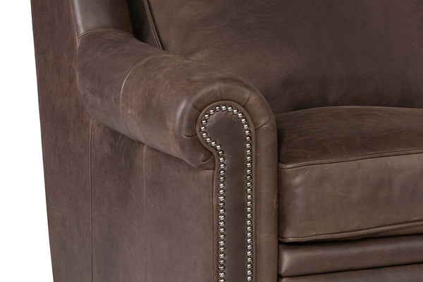 Winston Traditional POWER "WALL HUGGER" Pillow Back Leather Loveseat