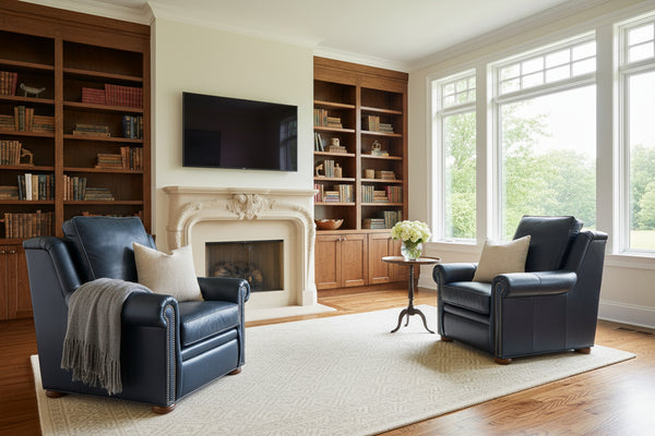 Winston Leather Power "WALL HUGGER" Pillow Back Living Room Reclining Chair