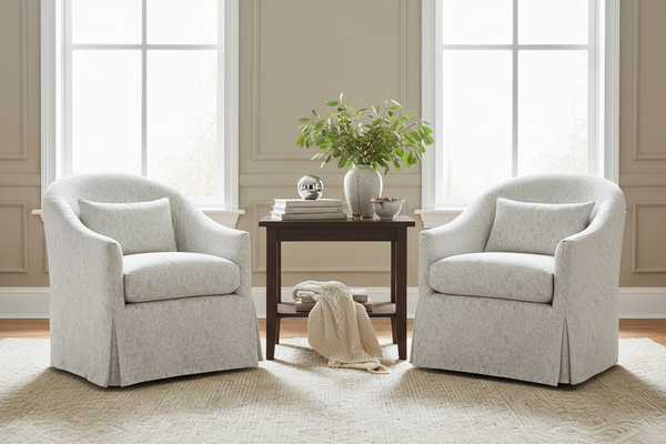 Xena Saxony "Quick Ship" Slipcovered SWIVEL/GLIDER Accent Chair