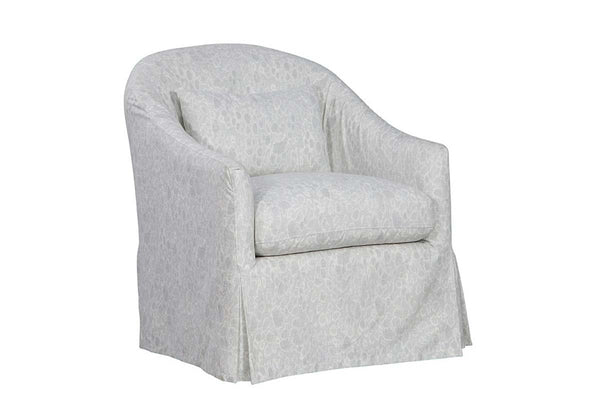 Xena Saxony "Quick Ship" Slipcovered Swivel Accent Chair