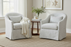 Image of Xena Saxony "Quick Ship" Slipcovered Swivel Accent Chair