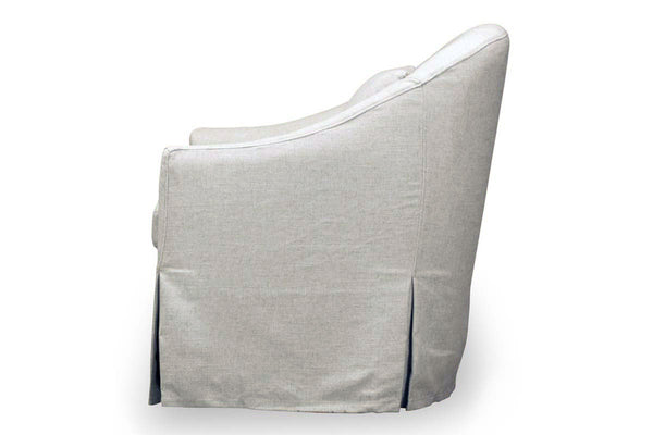 Xena Natural "Quick Ship" Slipcovered Swivel Accent Chair