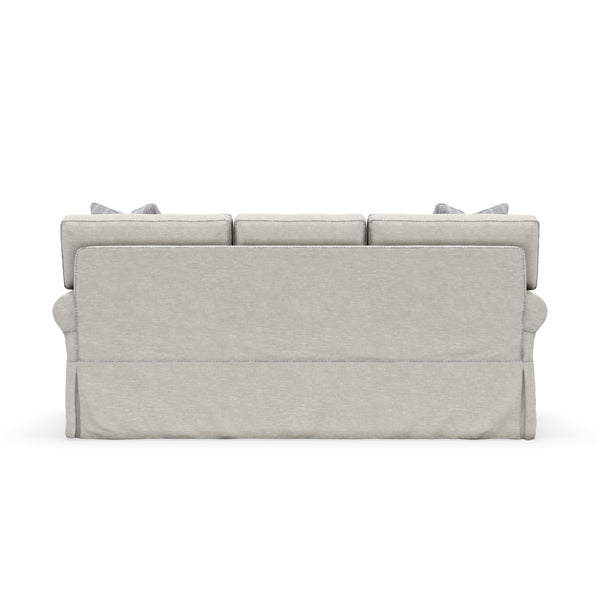 Christine 84 Inch Slipcovered Traditional Sofa With Skirt