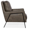 Image of Christopher Meteor Leather Quick Ship Modern  Accent Chair With Metal Legs
