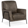 Image of Christopher Meteor Leather Quick Ship Modern Accent Chair With Metal Legs