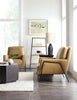 Image of Christopher Sand Leather Quick Ship Modern Accent Chair With Metal Legs