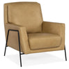 Image of Christopher Sand Leather Quick Ship Modern Accent Chair With Metal Legs