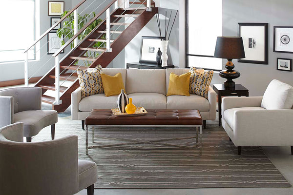 Deidre 92 Inch "Designer Style" Contemporary Upholstered Large Modern Sofa